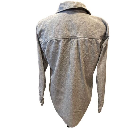 Treasure Bond Ladies Boyfriend M Gray Chambray Button-Up  Long Sleeve Casual - Picture 7 of 10